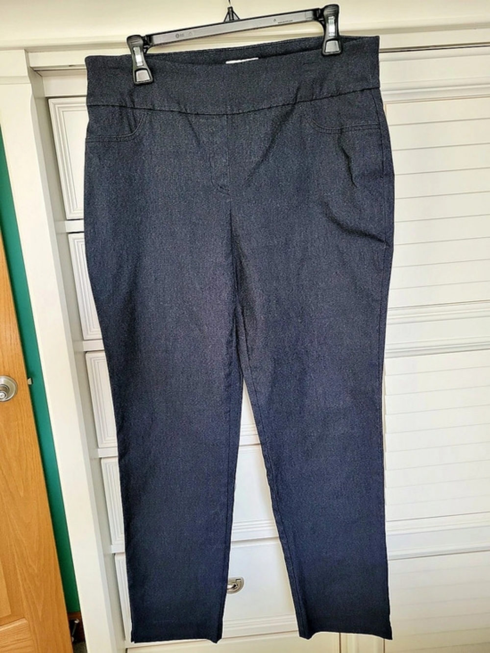 Charter Club Women's Cambridge Slim Pull-On Pants Blue Size 12